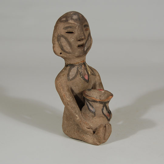 Tesuque Pueblo Pottery Rain God - #adobegallery 25623